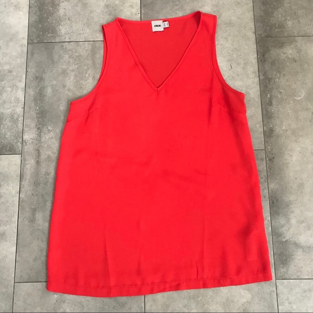 ASOS red sleeveless blouse tank size 6